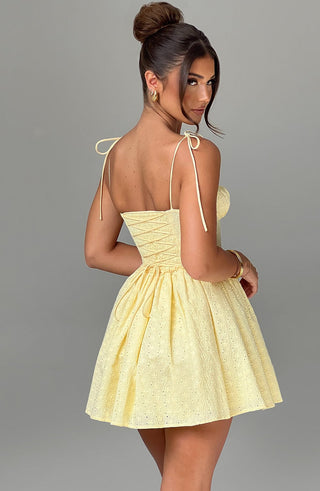 Phoebe Mini Dress - Lemon - glavon