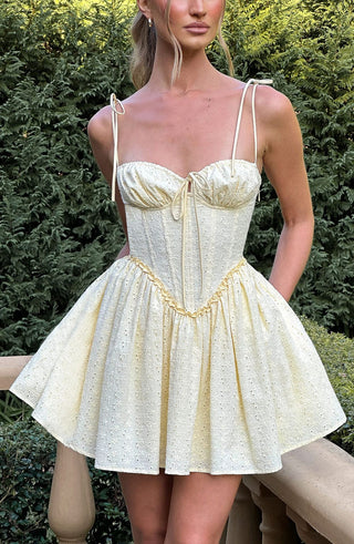 Phoebe Mini Dress - Lemon - glavon