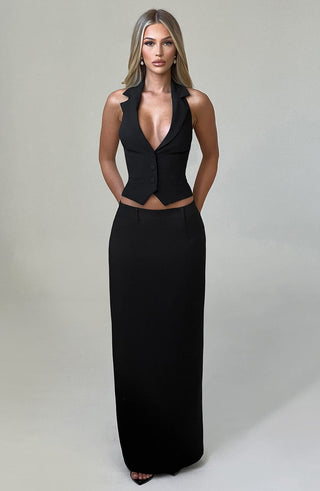Piper Maxi Skirt - Black - glavon