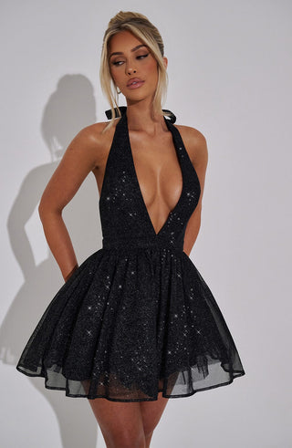 Pippa Mini Dress - Black Sparkle - glavon