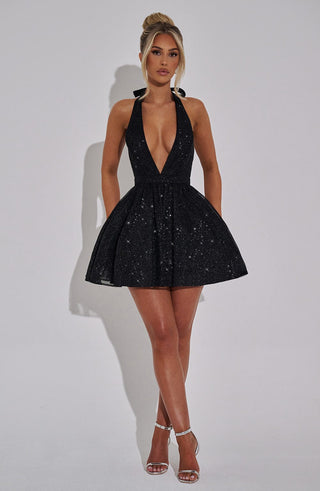 Pippa Mini Dress - Black Sparkle - glavon