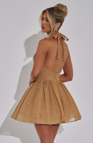 Pippa Mini Dress - Gold Sparkle - glavon