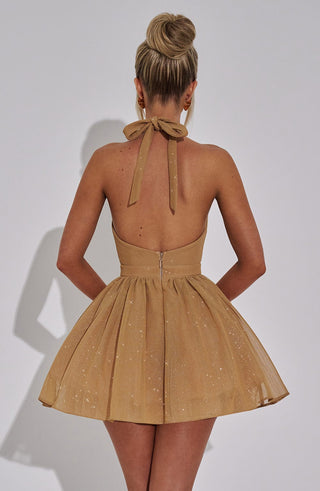 Pippa Mini Dress - Gold Sparkle - glavon