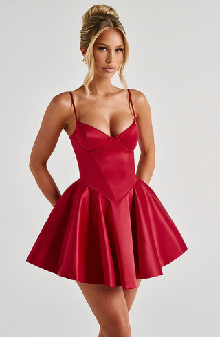 Poppy Mini Dress - Red - glavon