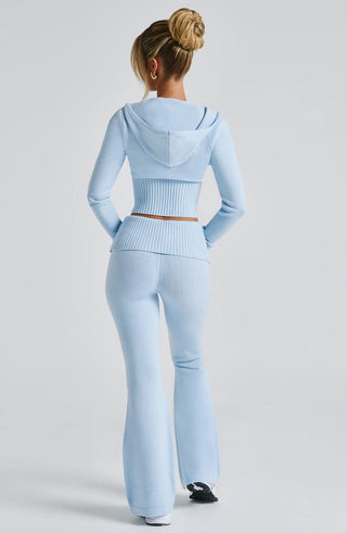Portia Knit Hoodie - Baby Blue - glavon