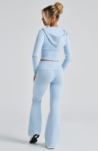 Portia Knit Hoodie - Baby Blue - glavon