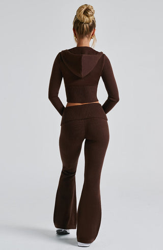 Portia Knit Hoodie - Chocolate - glavon