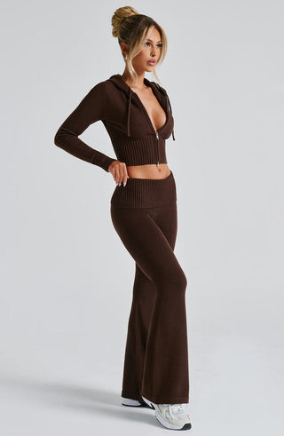 Portia Knit Hoodie - Chocolate - glavon