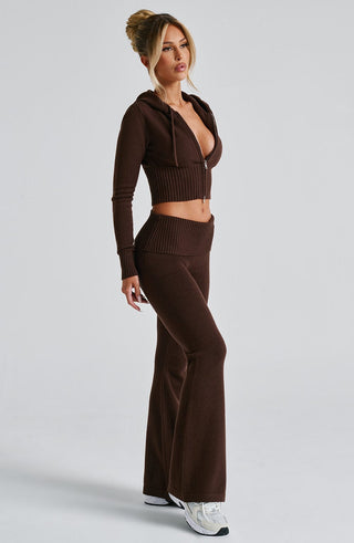 Portia Knit Hoodie - Chocolate - glavon