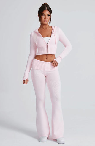 Portia Knit Hoodie - Pink - glavon