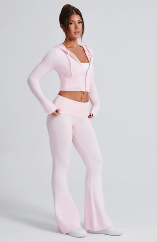 Portia Knit Hoodie - Pink - glavon