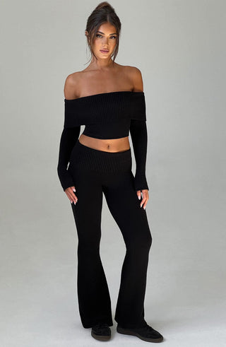 Portia Knit Pants - Black - glavon