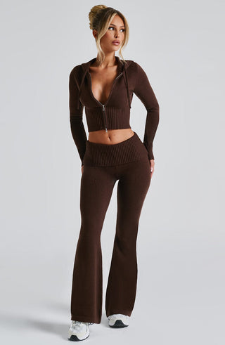 Portia Knit Pants - Chocolate - glavon