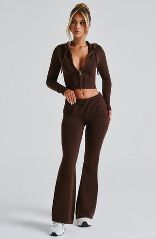 Portia Knit Pants - Chocolate - glavon