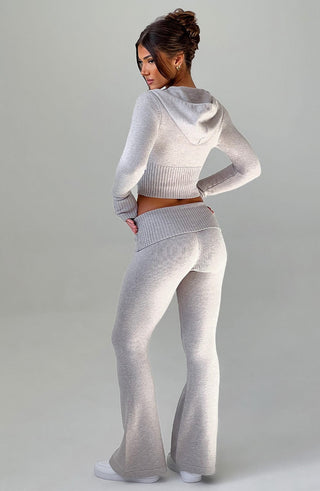 Portia Knit Pants - Light Grey Marl - glavon