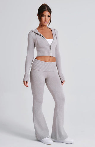 Portia Knit Pants - Light Grey Marl - glavon