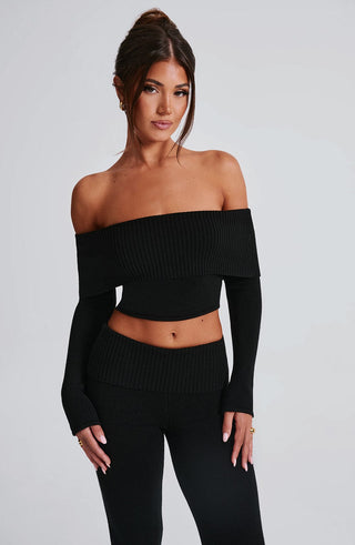 Portia Knit Top - Black - glavon