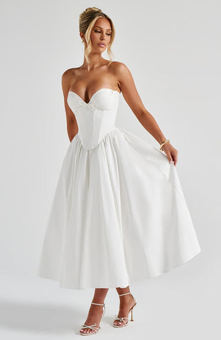 Prim Midi Dress - Ivory - glavon