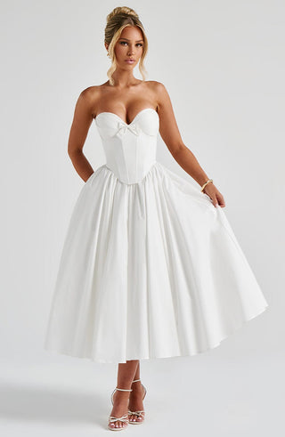 Prim Midi Dress - Ivory - glavon