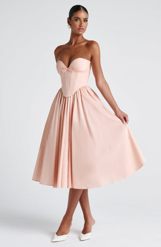 Prim Midi Dress - Soft Peach - glavon