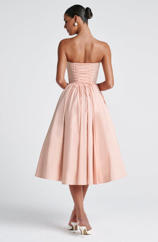 Prim Midi Dress - Soft Peach - glavon