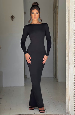 Rameesha Maxi Dress - Black - glavon