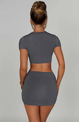 Rein Mini Skirt - Charcoal - glavon