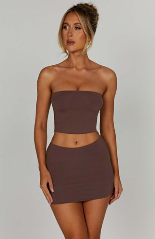 Rein Mini Skirt - Chocolate - glavon
