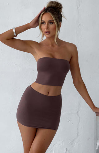 Rein Mini Skirt - Chocolate - glavon