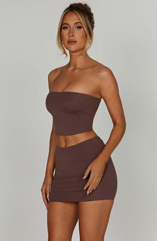 Rein Mini Skirt - Chocolate - glavon