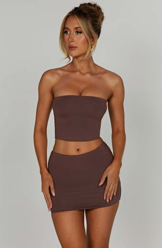 Rein Mini Skirt - Chocolate - glavon