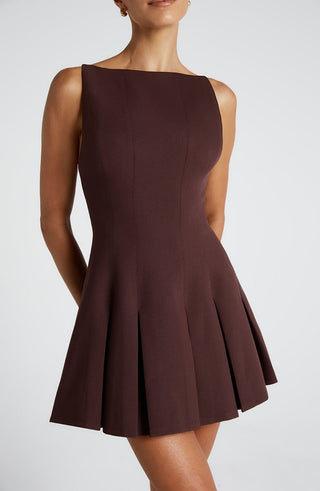 Rory Mini Dress - Plum Brown - glavon