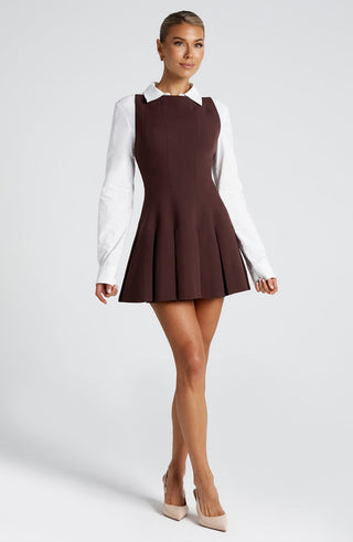 Rory Mini Dress - Plum Brown - glavon