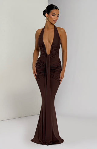 Rosetta Maxi Dress - Plum Brown - glavon