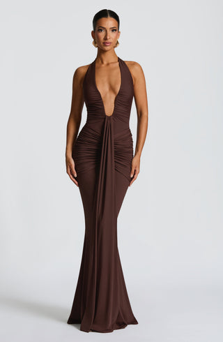 Rosetta Maxi Dress - Plum Brown - glavon