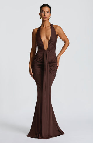 Rosetta Maxi Dress - Plum Brown - glavon