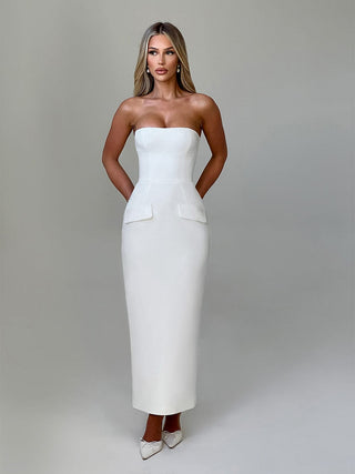 Roxanne Midaxi Dress - Ivory - glavon