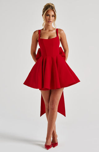 Rue Mini Dress - Red - glavon