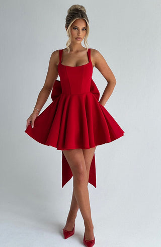 Rue Mini Dress - Red - glavon