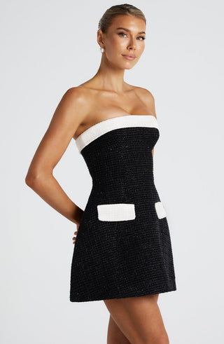 Sabine Mini Dress - Black/White - glavon