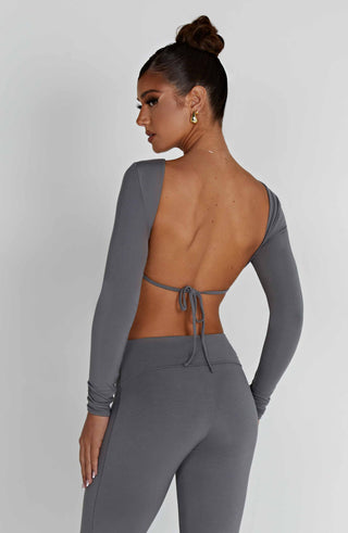 Sahra Top - Charcoal - glavon