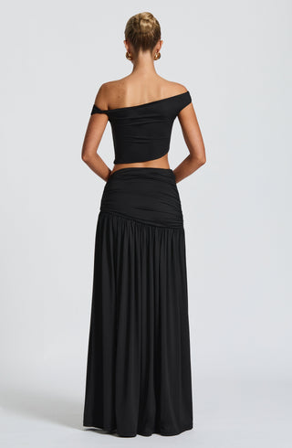 Saira Maxi Skirt - Black - glavon