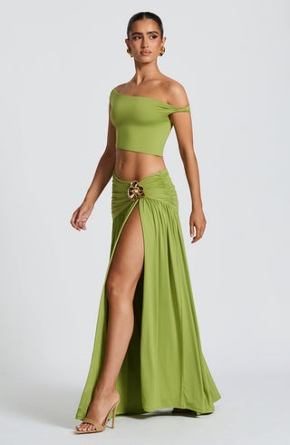 Saira Maxi Skirt - Olive - glavon