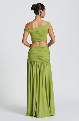 Saira Maxi Skirt - Olive - glavon