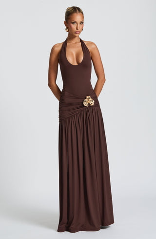 Saira Maxi Skirt - Plum Brown - glavon