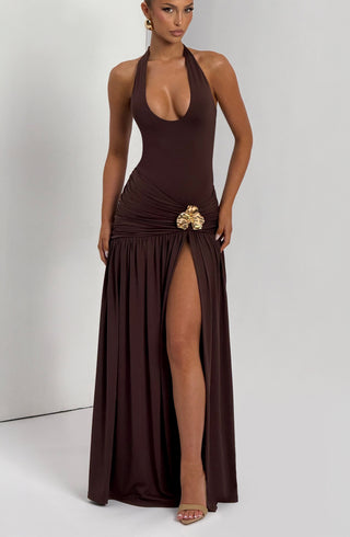 Saira Maxi Skirt - Plum Brown - glavon