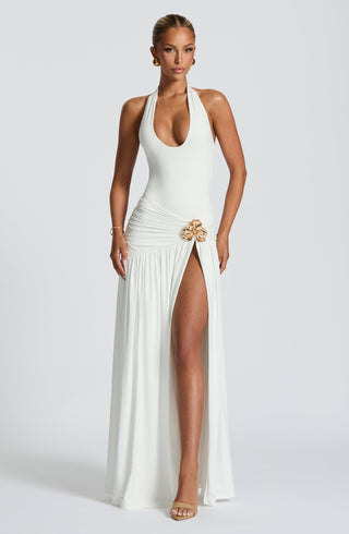 Saira Maxi Skirt - White - glavon