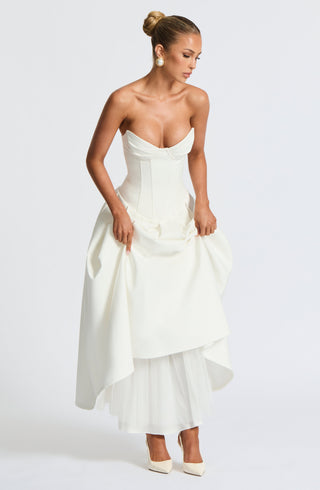 Salma Midi Dress - Ivory - glavon