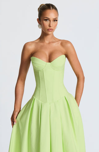 Salma Midi Dress - Lime - glavon