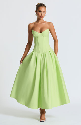 Salma Midi Dress - Lime - glavon